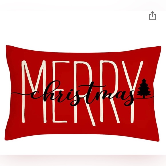 Accents Merry Christmas Lumbar Pillow Cover 12x2 Inches Red Poshmark